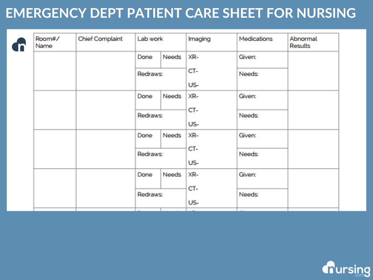 Ultimate Nursing Report Sheet Database & Free Downloads